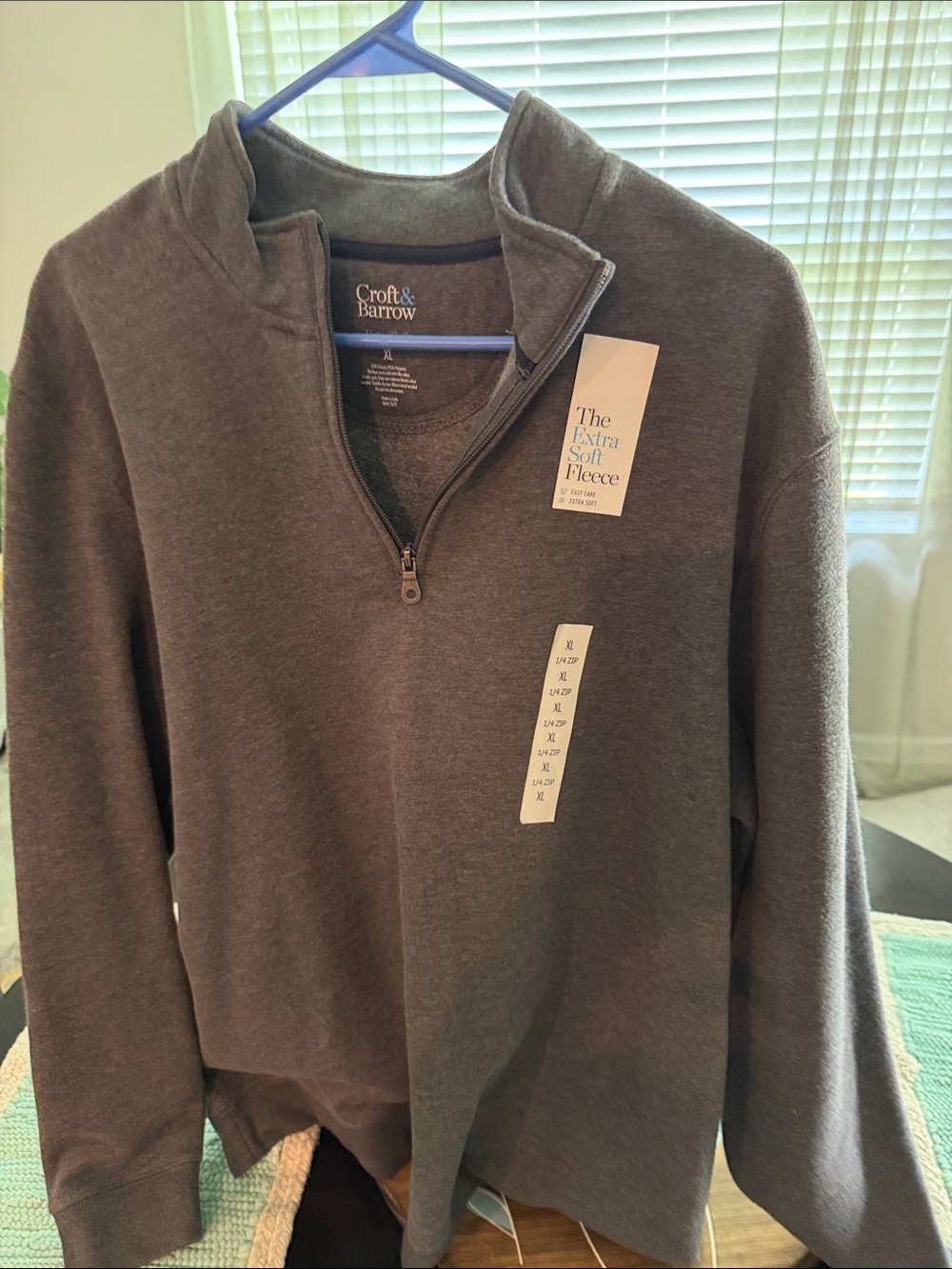 croft & barrow Men’s Dark Gray Half-Zip Fleece Pullover
